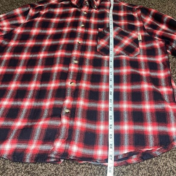 WOOLRICH-Men's Red & Black Plaid Flannel Cotton Button-Front Shirt, Size Medium - Picture 10 of 11